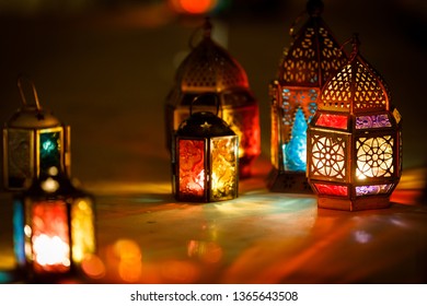 Ramadan lantern welcoming Ramadan Kareem