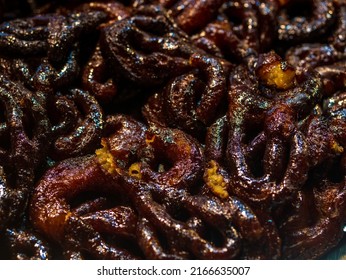 Ramadan Or Ramazan Food Feast Background Or Iftar Party Concept - Black Jalebi