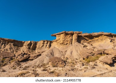 Rambla Las Salinas In The Desert Of Tabernas, Almería Province, Andalusia