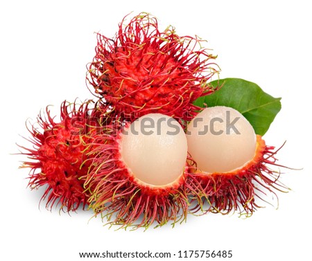 Rambutan isolated on white with clipping path.