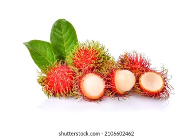 rambutan sweet delicious fruit isolated on white background.
