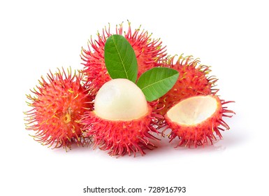  rambutan sweet delicious fruit  isolated on white background