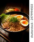 Ramen: Japanese staple of wheat noodles in savory broth, often with topping like sliced pork, bamboo shoots, and a soft-boiled egg, enjoyed worldwide for its comforting flavors .