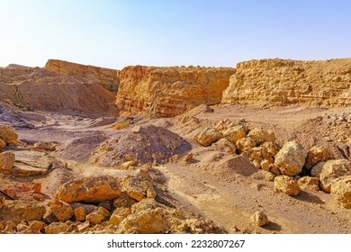 Ramon Crater Colors National Park in Negev desert, Israel. - Shutterstock ID 2232807267