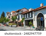 Ramona Street Architectural District in downtown Palo Alto - California, United States