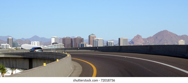 Ramp at intersection of I-17 and I-10 near Phoenix downtown, Arizona