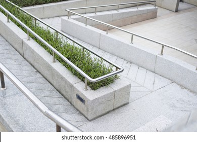 Ramp Way For Support Wheelchair Disabled People. Wheelchair Ramp.