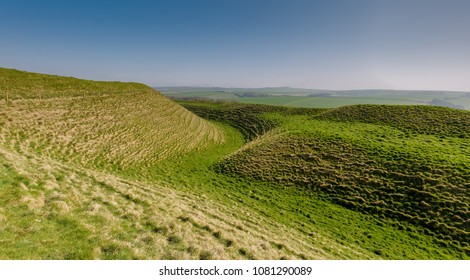 Ramparts At Maiden Castle, An Iron Age Hill Fort