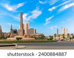 Ramses II Obelisk, Tahrir square, Tv tower and other buildings of Cairo, Egypt.