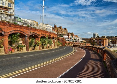 RAMSGAT, UNITED KINGDOM - Oct 13, 2021: A view of The arches of Royal Parade in Ramsgate, Thanet, UK