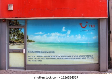 Ramsgate / UK - 21 September 2020: Closed Down TUI Travel Agent Store During Coronavirus Pandemic, Kent, England