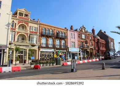 Ramsgate / UK - 21 September 2020: Waterfront pubs, restaurants and shops, Thanet, Kent 
