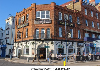 Ramsgate / UK - 21 September 2020: Waterfront Mariners bar / pub in Thanet, Kent 