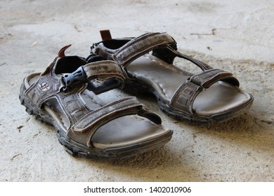 Ranau, Sabah, Malaysia May 20, 2019 An old Skechers sandals around ten years old still can use.