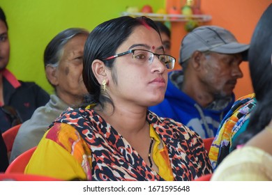 Ranchi, Jharkhand, India - March 09 2020 : Woman In Deep Concerned For Their Child's Future, Seriously Listening To The Teacher During Parent Teacher Meeting. Indian Paren Teacher Meeting Concept.