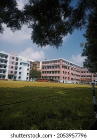 Ranchi, Jharkhand, India - October, 6, 2021. St Xavier's College, Ranchi Building View From Ground Side.