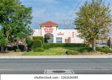 Rancho Cucamonga, CA USA - December 18, 2018: Self Storage, RV Parking, And Other Storage Units In City.