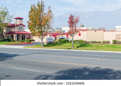 Rancho Cucamonga, CA USA - December 18, 2018: Self Storage, RV Parking, And Other Storage Units In City.