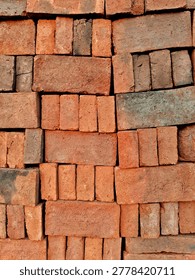 random arrangement of bricks .