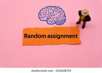 Random assignment.The word is written on a slip of colored paper. Psychological terms, psychologic words, Spiritual terminology. psychiatric research. Mental Health Buzzwords.
