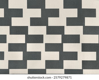 Random black and white checkerboard pattern, suitable for fabric and wall paper. Rectangular shape, rectangle checkered pattern. Seamless background texture