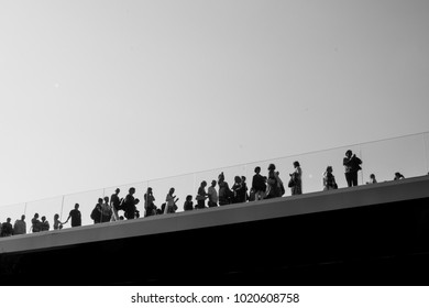 Random crowd on the bridge