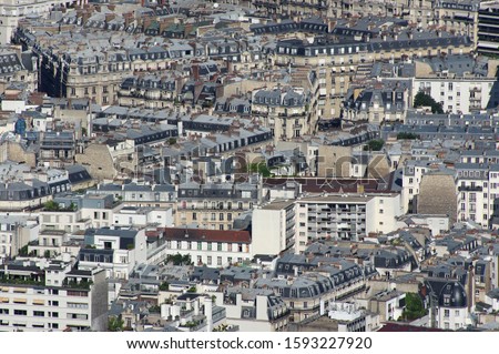 Random layout of Paris medieval streets creates an interesting jigsaw puzzle of roofscapes