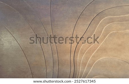 Random multi layer or layered wood panel with waves and curves surfaces, layering concept with random wavy curves shapes. Architecture and interior design finishes, wall panel design.