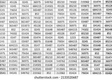 Random Numbers On A Spreadsheet In Columns And Rows