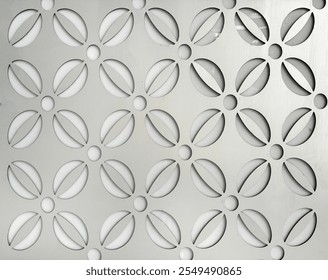 Random round floral pattern or ‘Kawung’ for 3D laser cutting panels at wall finishes or screens. This random circular floral laser cut patterns are common for luxurious and elegant interior design fin