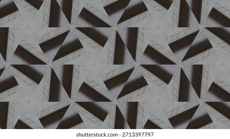 Random triangular fragments forming a dynamic mosaic with stark light-dark contrast and perceived depth.