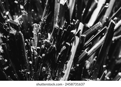 Randomly gathered graphite rods close up