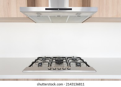 Range Hood And Gas Stove In Modern Home Kitchen