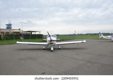 Range Of Ultralight Aircraft For Hobby Flying At Reggio Emilia Airport In Italy On 10 October 2015