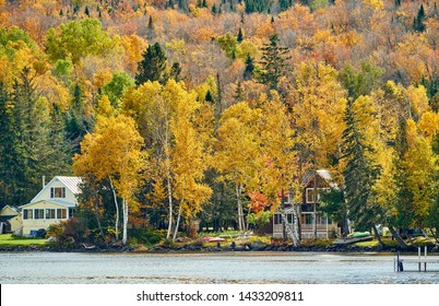 Rangeley Lake At Autumn, Oquossoc, Maine, USA. 