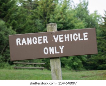 Ranger Vehicle Parking Only In Vermont, USA