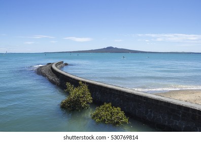 Rangitoto Island View From Mission Bay Beach