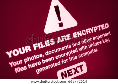 Ransomware - Close up of Your Files Are Encrypted on the Screen