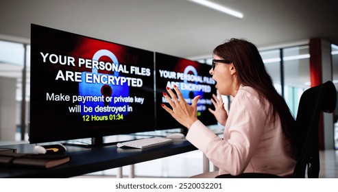 Ransomware Cyber Attack Using Malware. Security Breach