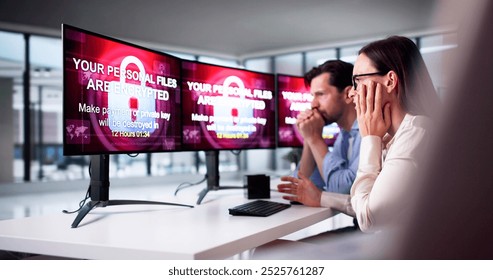 Ransomware Cyber Attack Using Malware. Security Breach