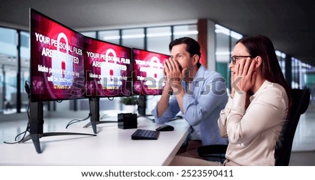 Ransomware Cyber Attack Using Malware. Security Breach
