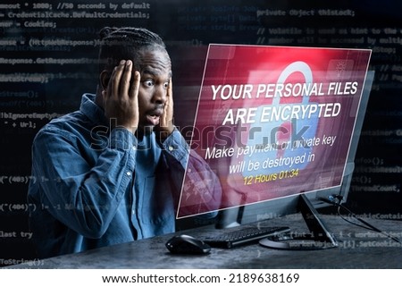 Ransomware Cyber Malware Attack. Ransom Virus Screen