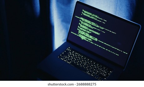 Ransomware deployer encrypting data streams on monitor, deployer launching coordinated extortion attacks, deployer exploiting critical system vulnerabilities, ideal for ransomware awareness promotions