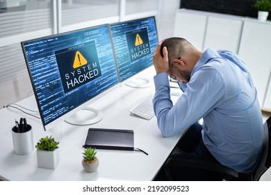 Ransomware Malware Attack. Business Computer Hacked. Security Breach - Shutterstock ID 2192099523