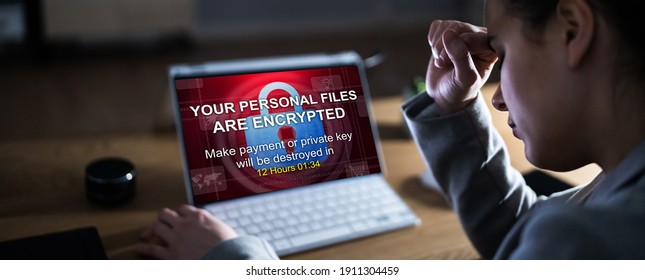 Ransomware Malware Breach. Hacked Computer. Ransom Attack - Shutterstock ID 1911304459