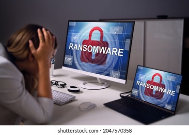 Ransomware Malware Cyber Attack On Business Computer