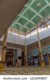 Rantau Panjang, Malaysia - January 14 2020 : Photograph Of Jubli Perak Sultan Ismail Petra Mosque In Kelantan, Malaysia Also Known As Beijing Mosque.