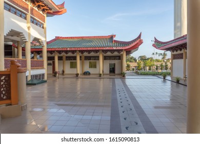 Rantau Panjang, Malaysia - January 14 2020 : Photograph Of Jubli Perak Sultan Ismail Petra Mosque In Kelantan, Malaysia Also Known As Beijing Mosque.