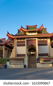 Rantau Panjang, Malaysia - January 14 2020 : Photograph Of Jubli Perak Sultan Ismail Petra Mosque In Kelantan, Malaysia Also Known As Beijing Mosque.