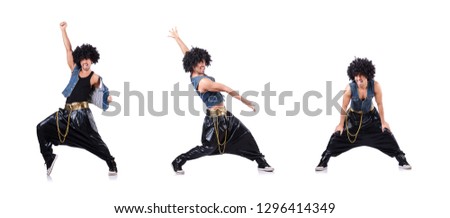 Rap dancer isolated on the white